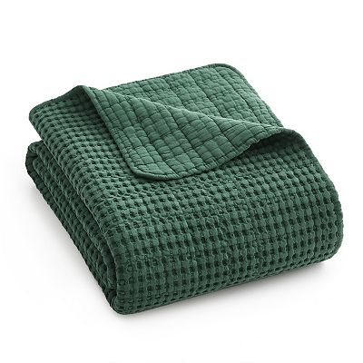 Levtex Home Mills Waffle Cream Quilted Throw
