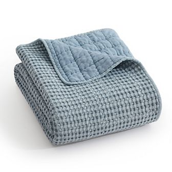 Levtex Home Mills Waffle Cream Quilted Throw