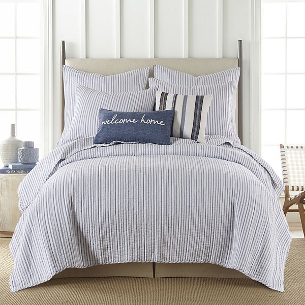 Levtex Home Tobago Stripe Blue Quilt Set with Shams