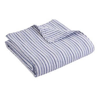 Levtex Home Tobago Stripe Blue Quilted Throw