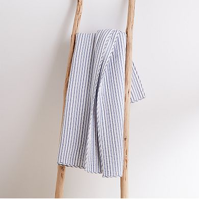 Levtex Home Tobago Stripe Blue Quilted Throw