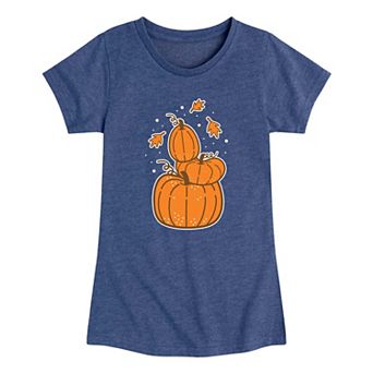 Girls 7-16 Fall Stacked Pumpkins Graphic Tee