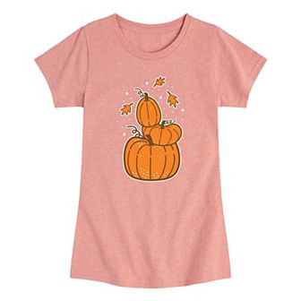 Girls 7-16 Fall Stacked Pumpkins Graphic Tee