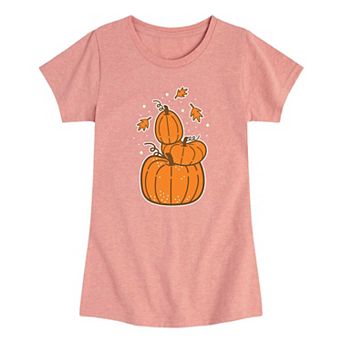 Girls 7-16 Fall Stacked Pumpkins Graphic Tee
