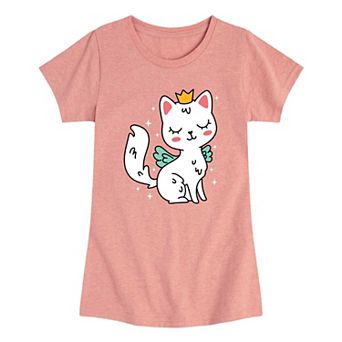 Girls 7-16 Princess Kitty Cute Graphic Tee