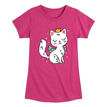 Girls 7-16 Princess Kitty Cute Graphic Tee