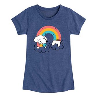 Girls 7-16 Rainbow Weiner Dog Graphic Tee