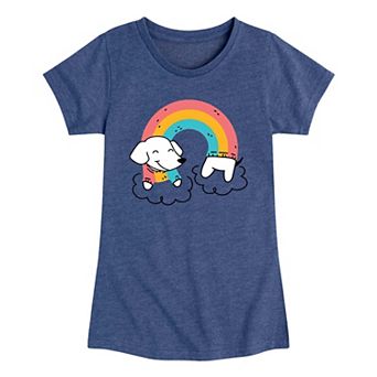 Girls 7-16 Rainbow Weiner Dog Graphic Tee