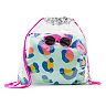 Elli by Capelli Rainbow Cheetah Drawstring Jelly Backpack, Beach Towel & Sunglasses Set