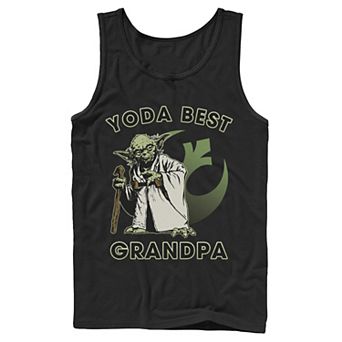 Men's Star Wars Yoda Best Grandpa Rebel Logo Tank Top