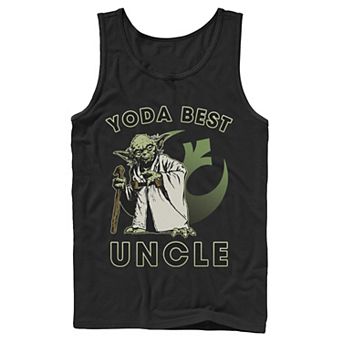 Men's Star Wars Yoda Best Uncle Rebel Logo Tank Top