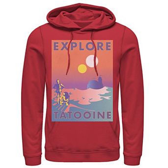 Men's Star Wars Explore Tatooine Faded Retro C-3PO & R2-D2 Poster Hoodie