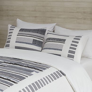 INK+IVY Serena Cotton Percale Printed Duvet Cover Set with Shams