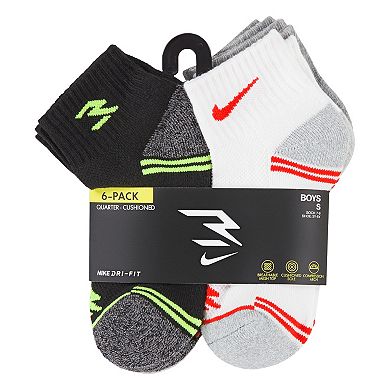 Boys Nike 3BRAND 6-Pack by Russell Wilson Ankle Socks