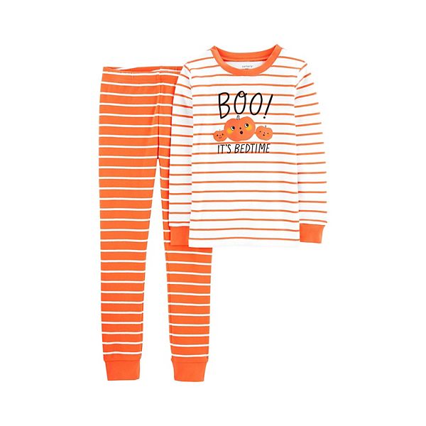 Kids 4-14 Carter's Pumpkin Stripes Top & Bottoms Pajama Set