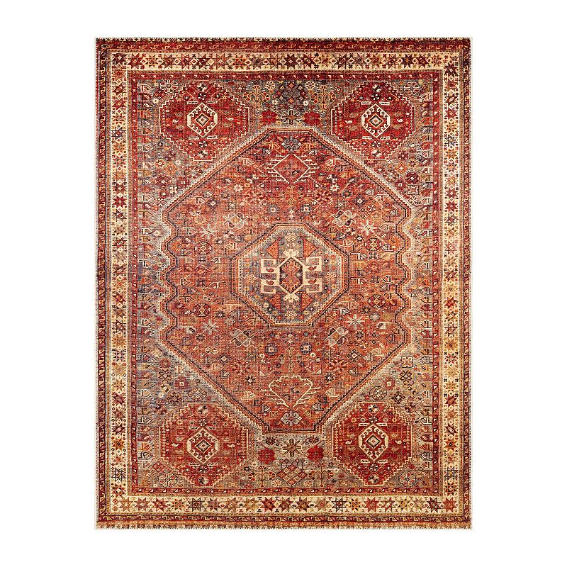 Decor 140 Ambrosis Traditional Washable Area Rug, Orange, 8X10 Ft