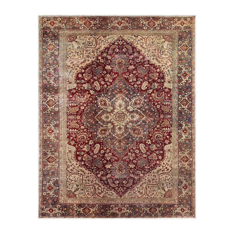 Decor 140 Agosto Traditional Washable Area Rug, Red, 8X10 Ft