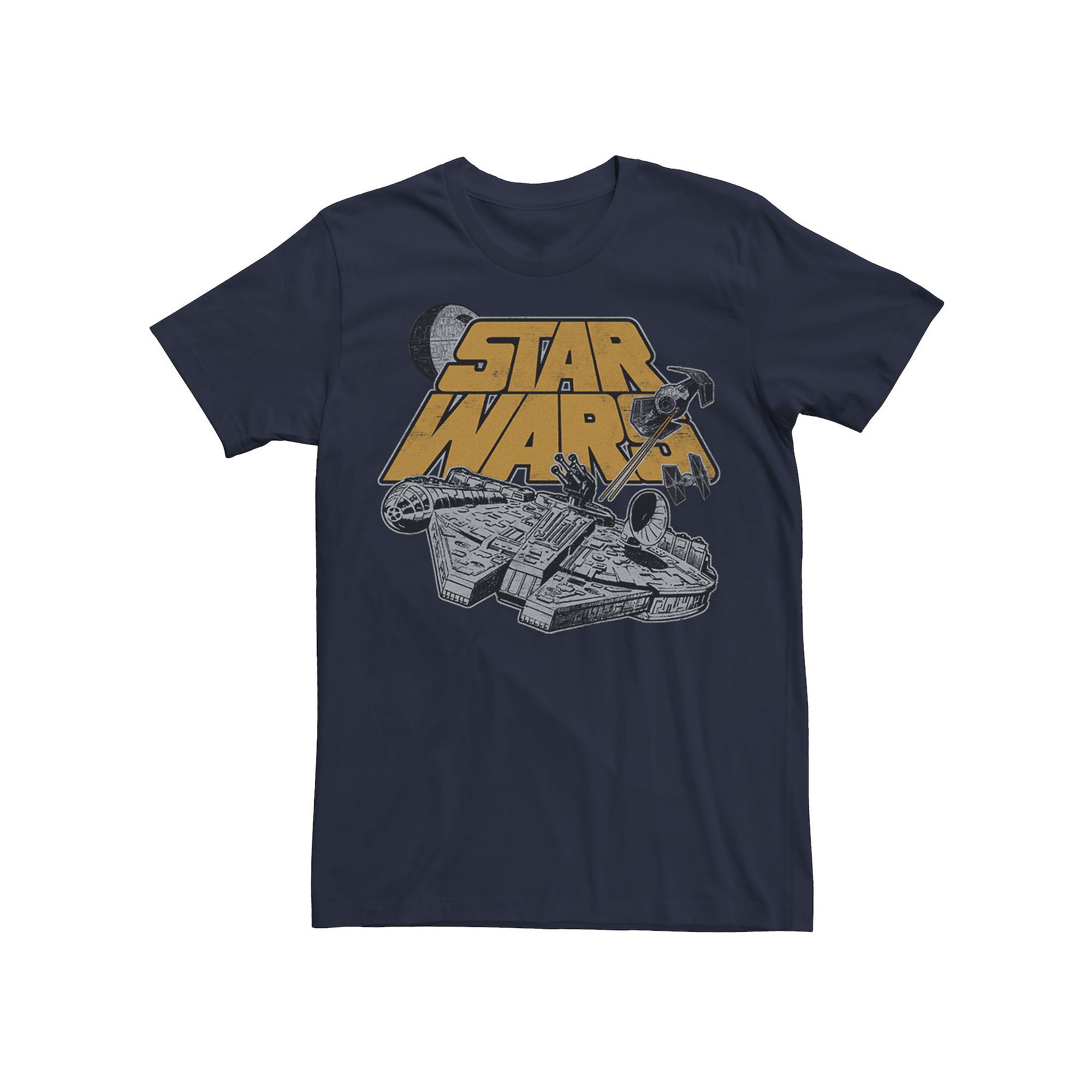 Mens Star Wars Millennium Falcon Star Ship Graphic Tee, Size: Small, Blue