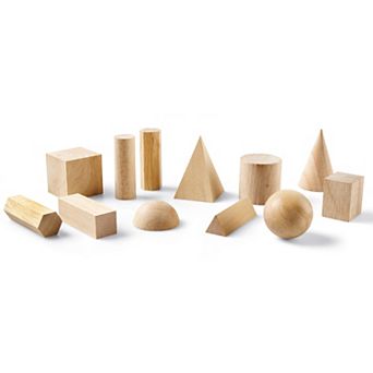 Learning Resources Wooden Geometric Solids, Set of 12
