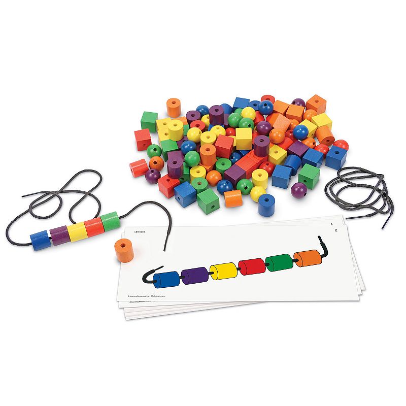 Learning Resources Beads & Pattern Card Set, Multicolor