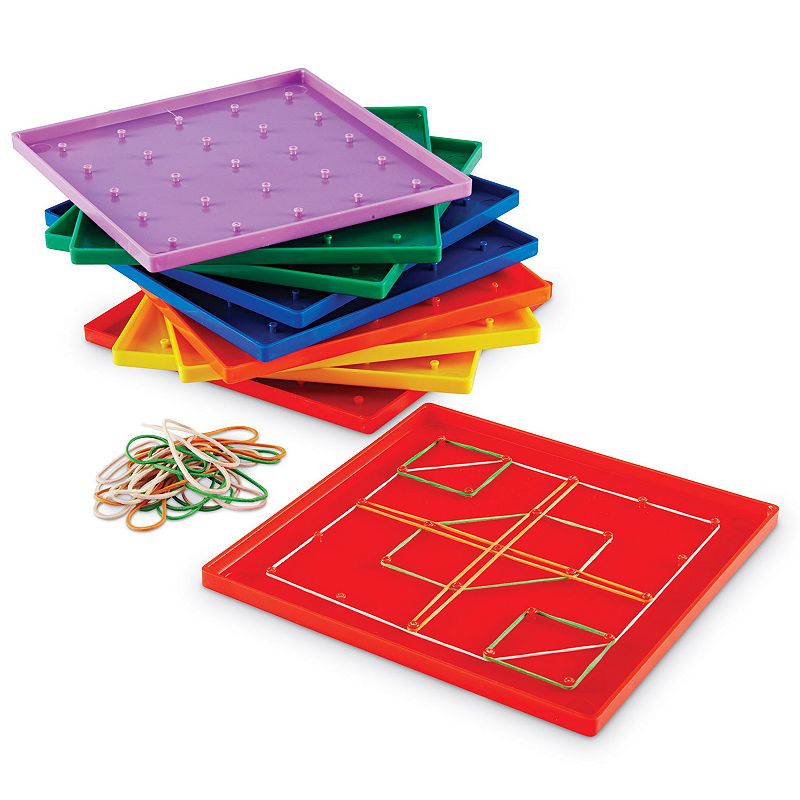 61981252 Learning Resources 7¼ Assorted Geoboards, Set of  sku 61981252