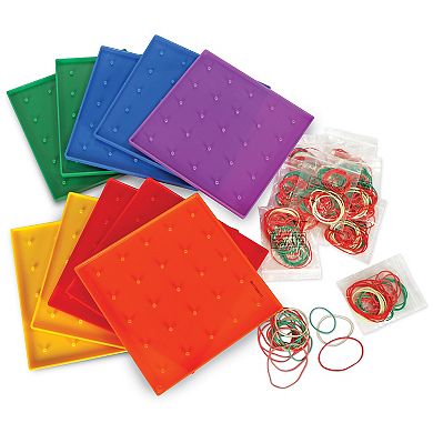 Learning Resources 7¼" Assorted Geoboards, Set of 10