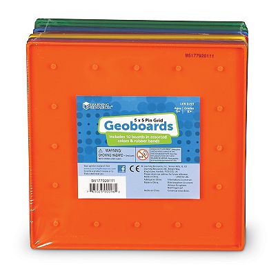 Learning Resources 7¼" Assorted Geoboards, Set of 10