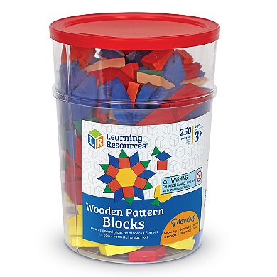 Learning Resources 1 cm Wooden Pattern Blocks, Set of 250
