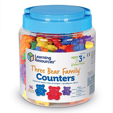 Learning Resources Three Bear Family Rainbow Counters, Set of 96