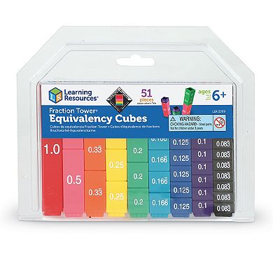 Learning Resources Fraction Tower Equivalency Cubes Set