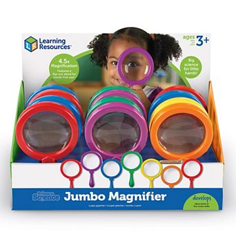 Learning Resources Primary Science Jumbo Magnifiers, Set of 12 in Display (without stand)