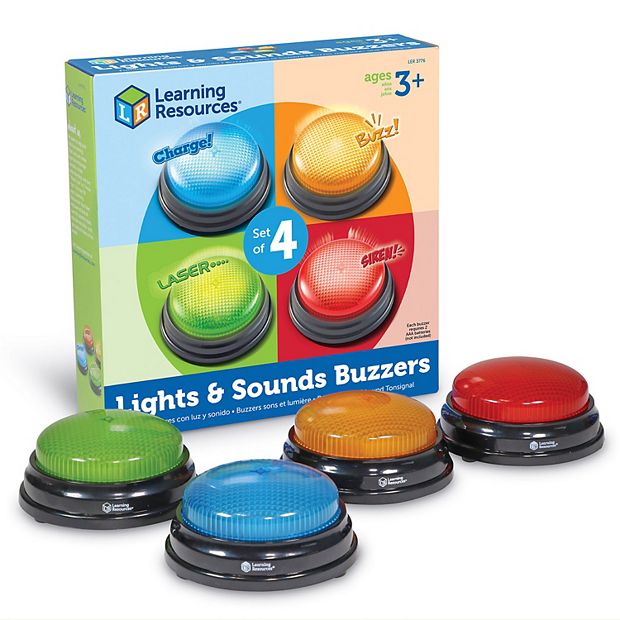Learning Resources Lights & Sounds Answer Buzzers, Set of 4