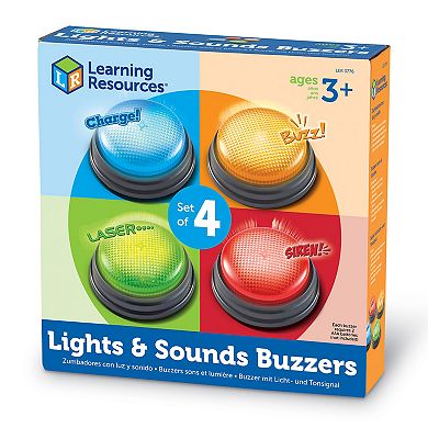 Learning Resources Lights & Sounds Answer Buzzers, Set of 4