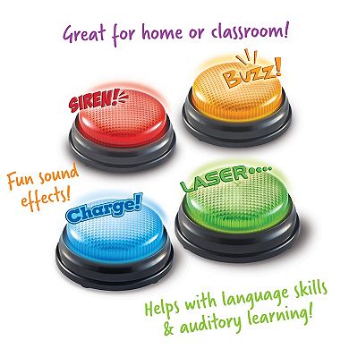 Learning Resources Lights & Sounds Answer Buzzers, Set of 4