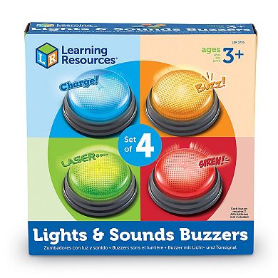 Learning Resources Lights & Sounds Answer Buzzers, Set of 4