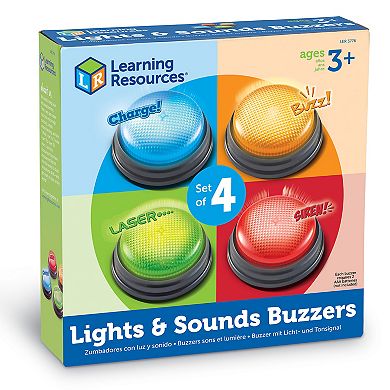 Learning Resources Lights & Sounds Answer Buzzers, Set of 4