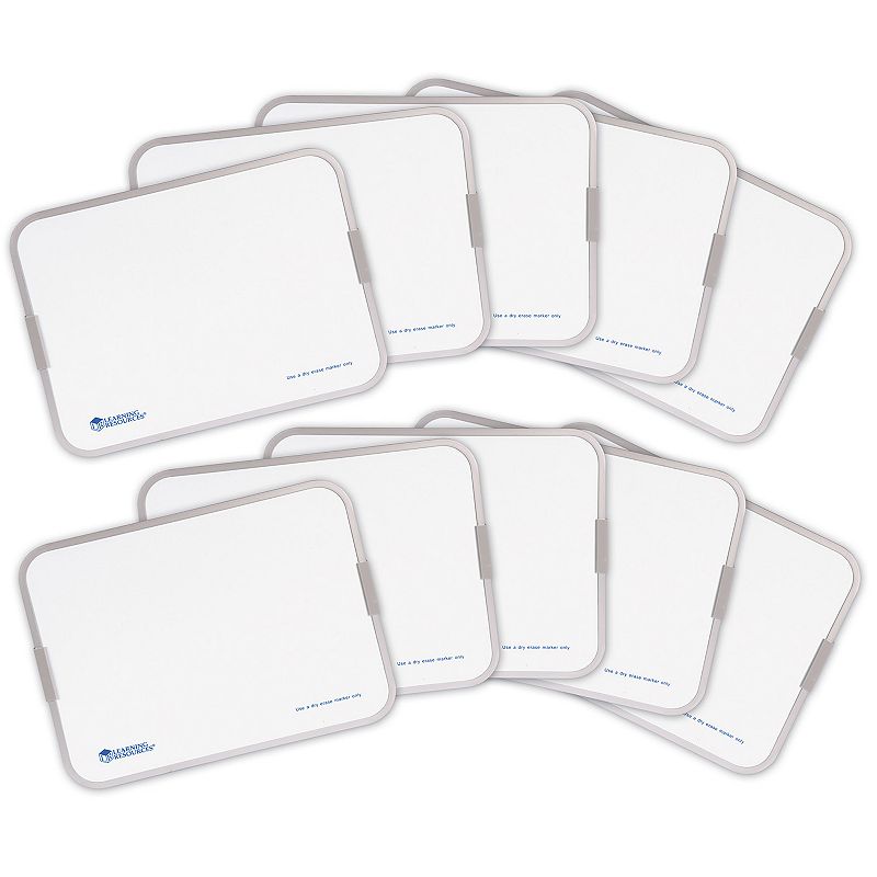 Learning Resources Magnetic Double-Sided Dry-Erase Boards, Set of 10, Multi