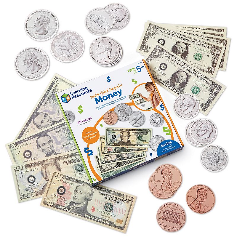 Learning Resources Double-Sided Magnetic Money Set, Multicolor
