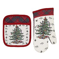 WJSXC Christmas Oven Mitts and Pot Holders Sets Christmas Knitting Patterns Oven  Mitt Non-Slip Oven Mitts and Potholders for Kitchens Baking Barbeque  Grilling Microwa Green 