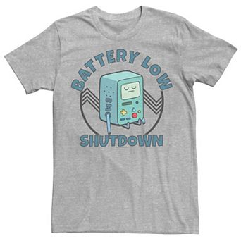 Men's Cartoon Network Adventure Time BMO Battery Low Shutdown Tee