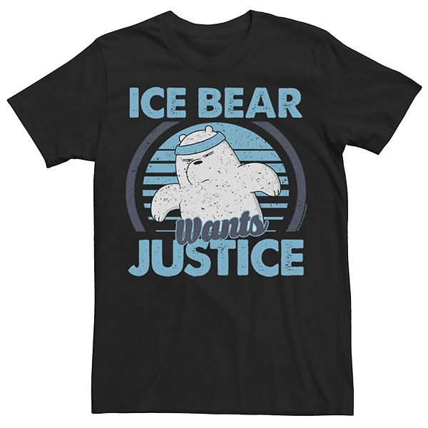 Mens Cartoon Network We Bare Bears Ice Bear Wants Justice Tee 