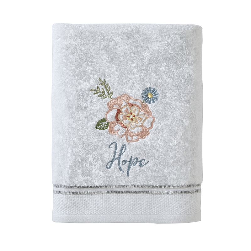 SKL Home Inspirational Meadow Bath Towel, White
