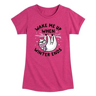 Girls 7-16 Winter Sloth Graphic Tee