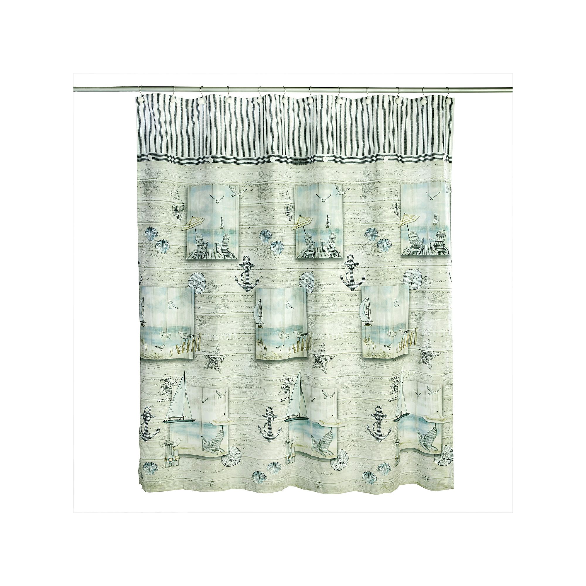 Skl Home Sea Drift Shower Curtain, Size: 72X70, Multi