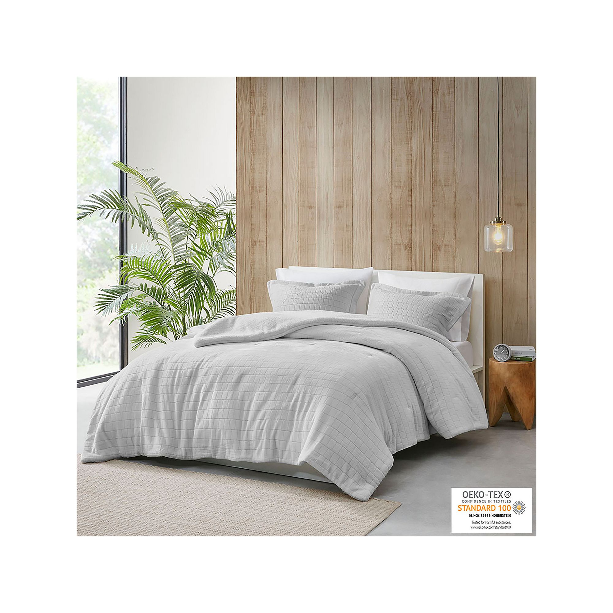 Sleep Philosophy Whitney Cozy Plush to Sherpa Comforter Set, Gray