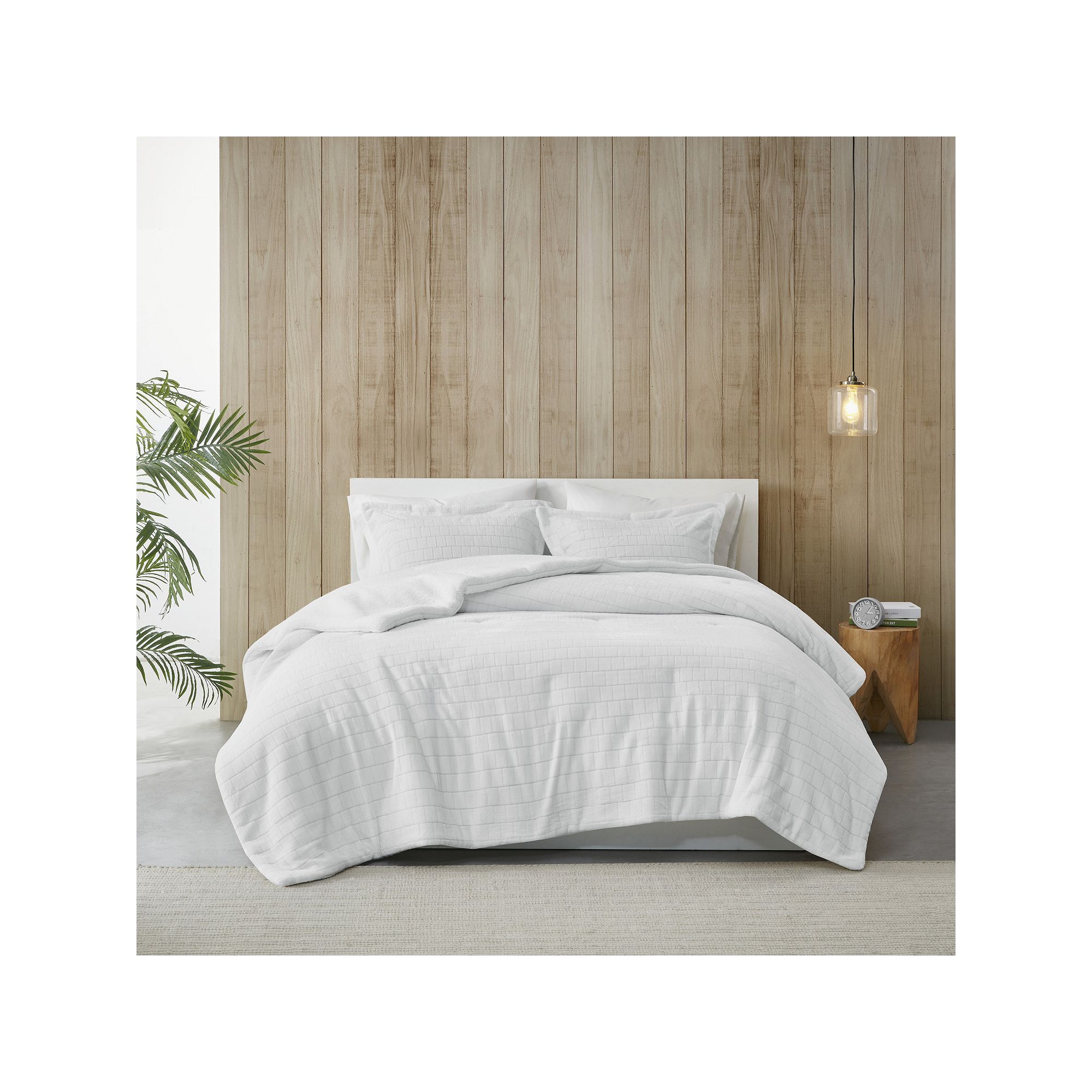 Sleep Philosophy Whitney Cozy Plush to Sherpa Comforter Set, Ivory