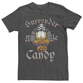 Men's Garfield Surrender All Ye Candy Pirate Graphic Tee