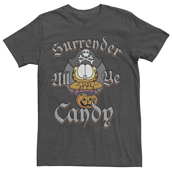 Men's Garfield Surrender All Ye Candy Pirate Graphic Tee