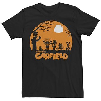 Men's Garfield Orange Hue Silhouette Full Moon Graphic Tee
