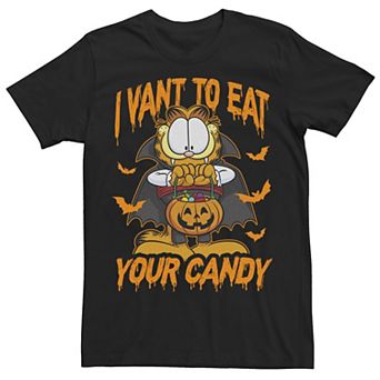 Men's Garfield "I Want To Eat Your Candy" Vampire Graphic Tee